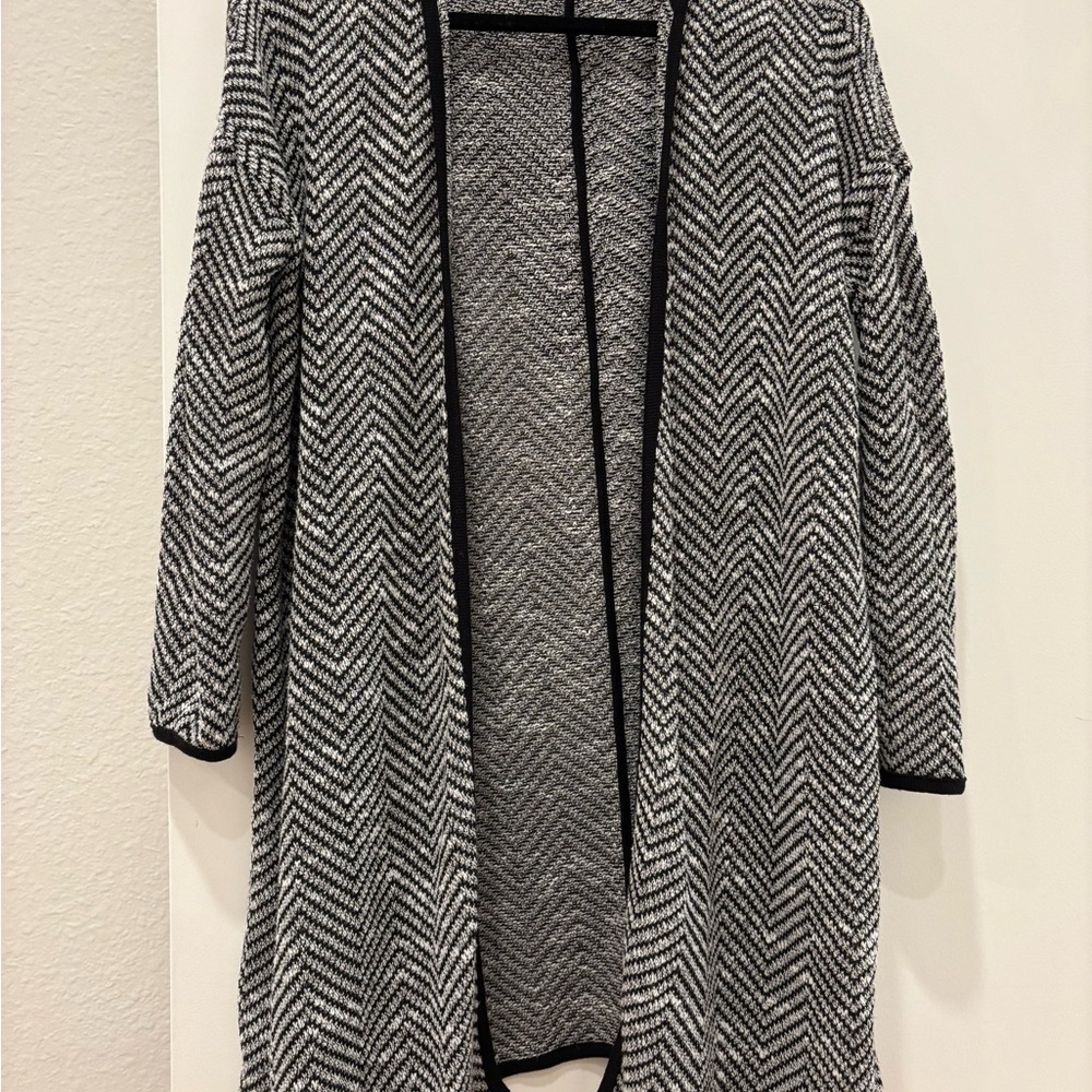 Maeve by Anthropologie Chevron Patterned Open Front hooded Cardigan boho chic XS